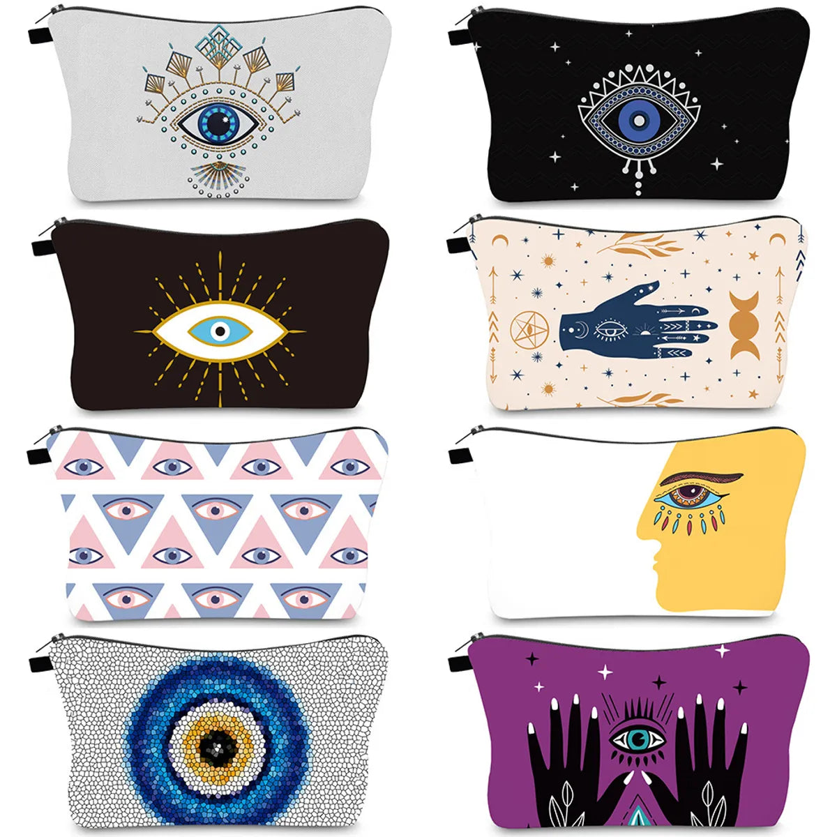 Women'S All Seasons Polyester Devil'S Eye Ethnic Style Square Zipper Cosmetic Bag