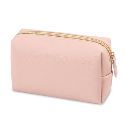 Women'S All Seasons Pu Leather Solid Color Basic Square Zipper Cosmetic Bag