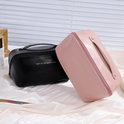 Women'S All Seasons Pu Leather Solid Color Elegant Basic Square Zipper Cosmetic Bag