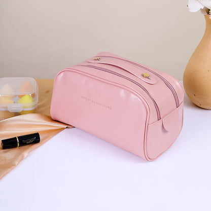 Women'S All Seasons Pu Leather Solid Color Elegant Basic Square Zipper Cosmetic Bag