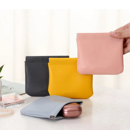 Women'S All Seasons Pu Leather Solid Color Simple Style Square Cosmetic Bag