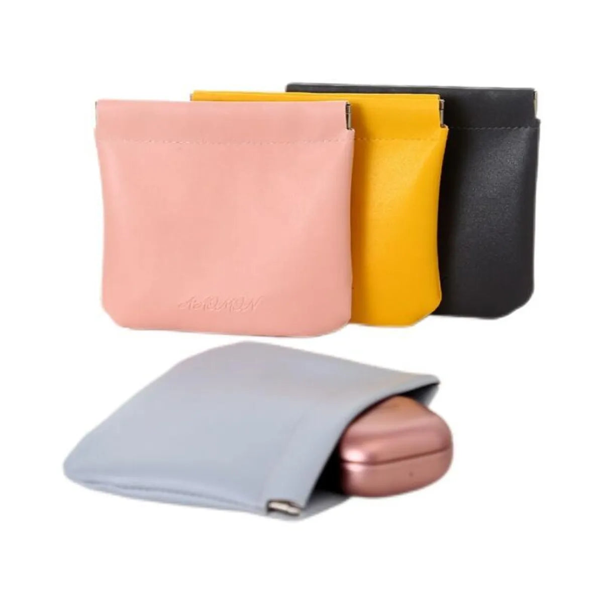 Women'S All Seasons Pu Leather Solid Color Simple Style Square Cosmetic Bag