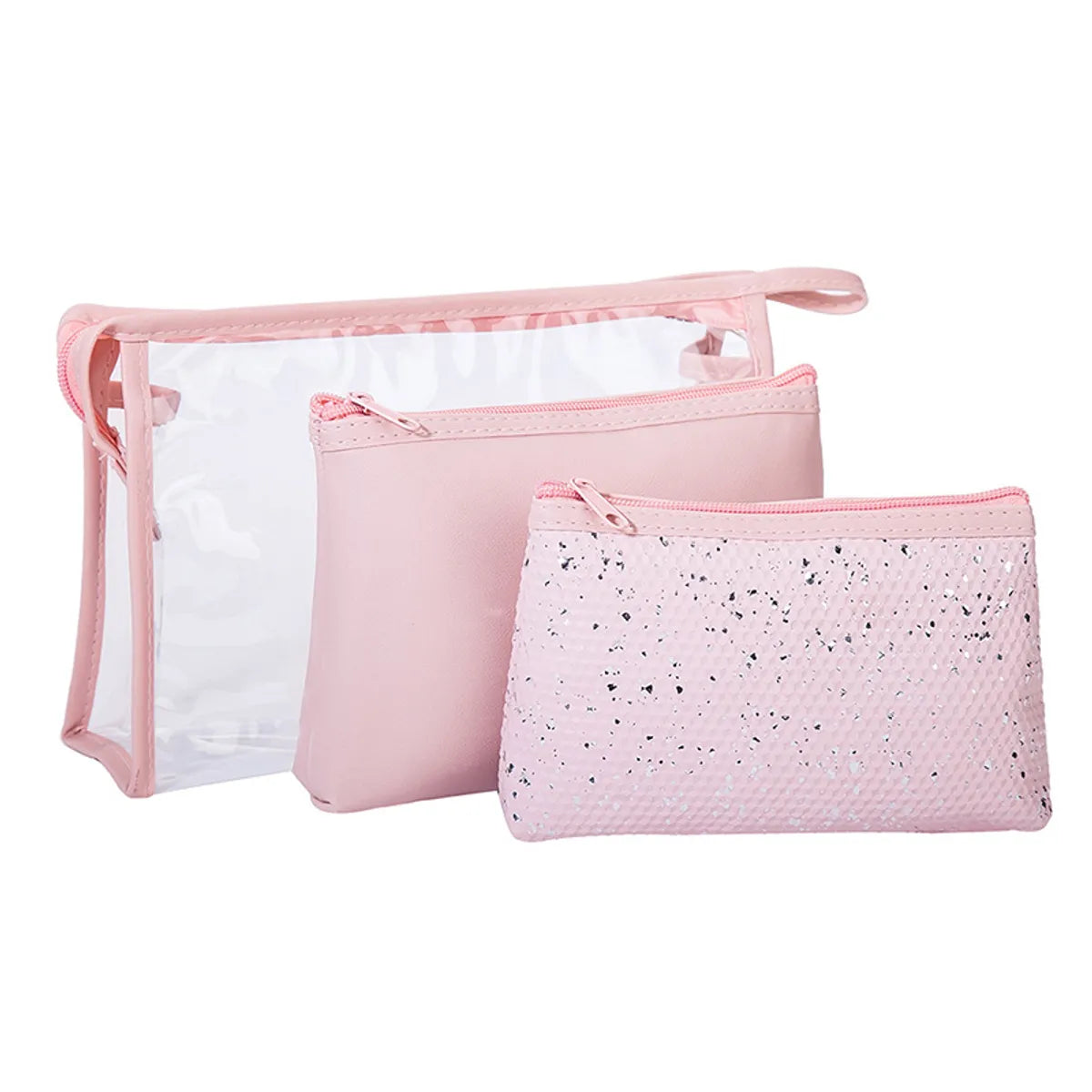 Women'S All Seasons Pvc Pu Leather Solid Color Fashion Sequins Square Cosmetic Bag