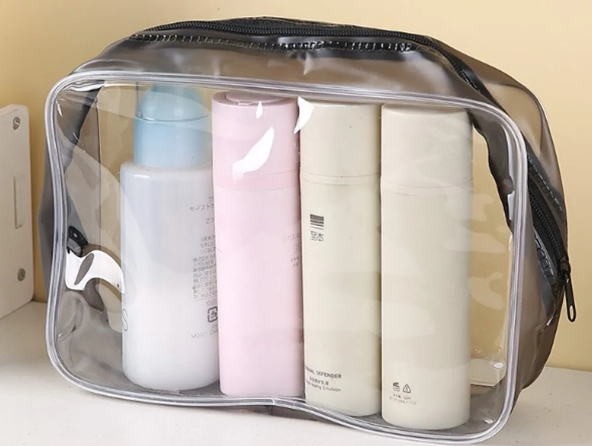 Women'S All Seasons Pvc Solid Color Fashion Transparent Pillow Shape Zipper Cosmetic Bag