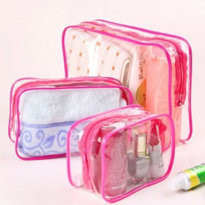 Women'S All Seasons Pvc Solid Color Fashion Transparent Pillow Shape Zipper Cosmetic Bag