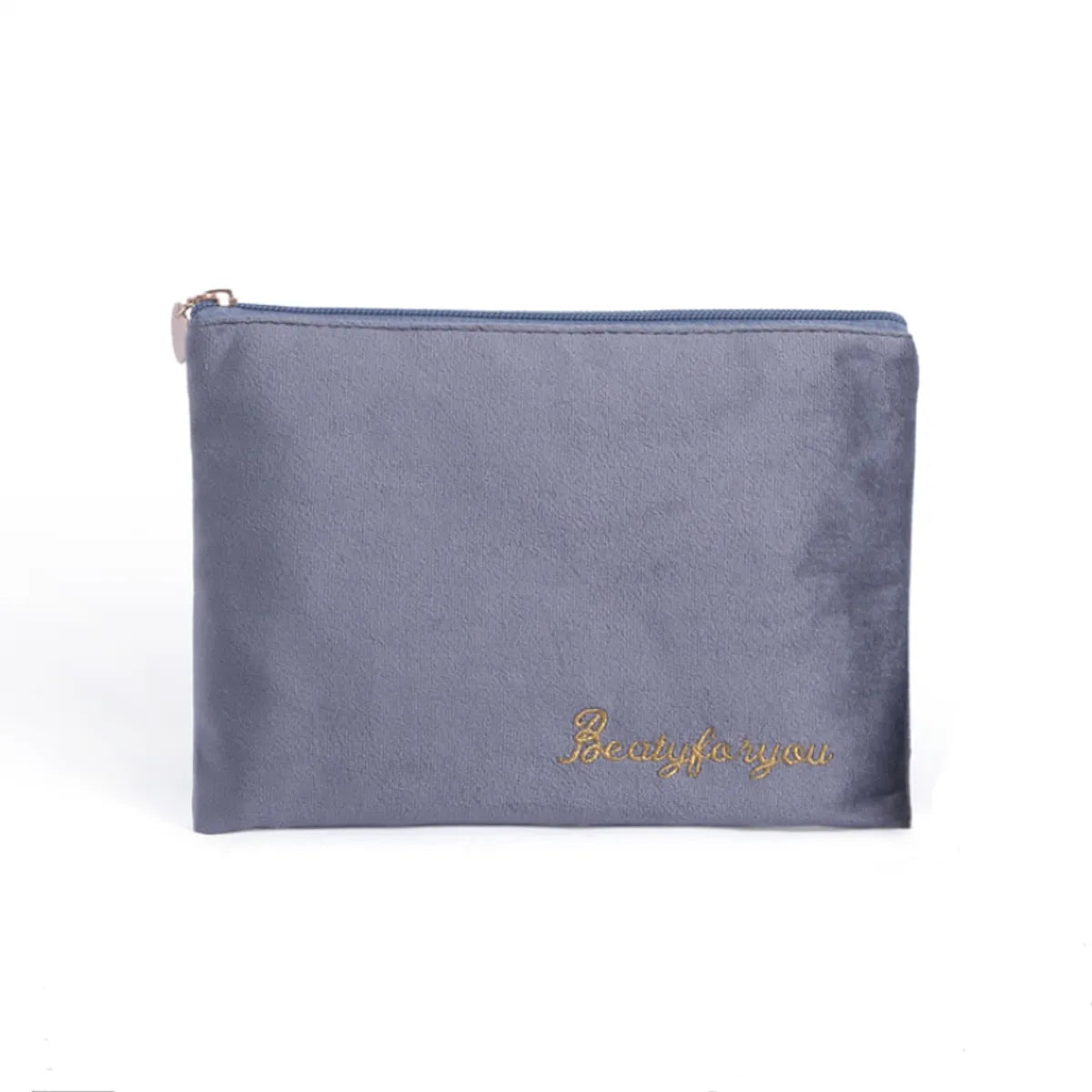 Women'S All Seasons Velvet Cloth Letter Fashion Zipper Cosmetic Bag