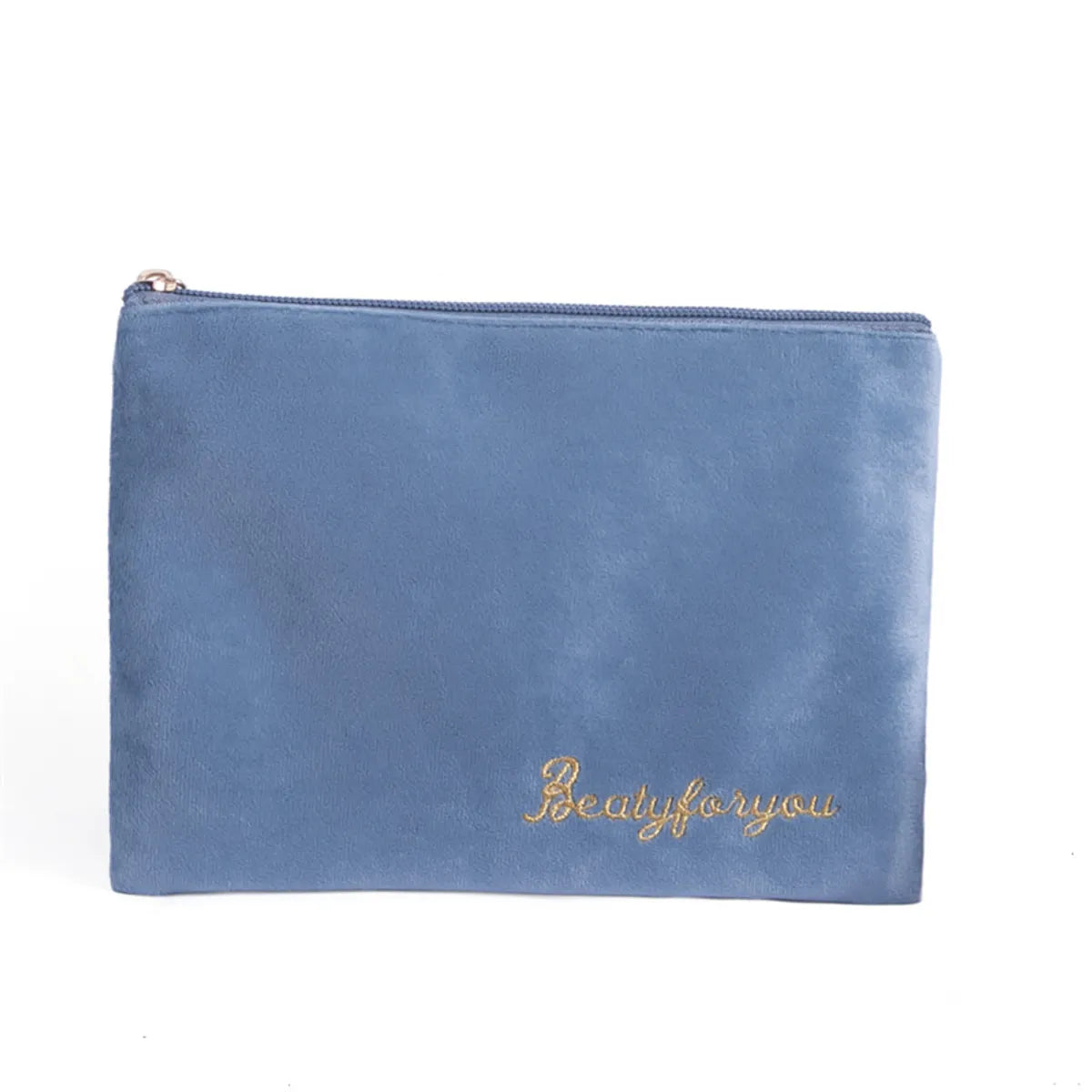 Women'S All Seasons Velvet Cloth Letter Fashion Zipper Cosmetic Bag