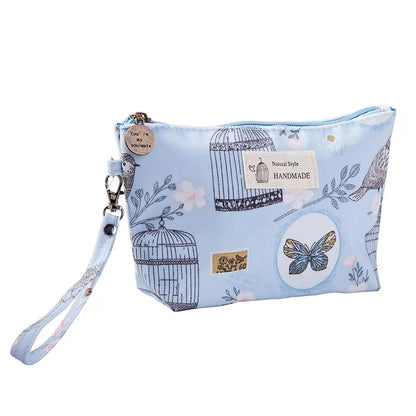 Women'S All Seasons Water-Repellent Cloth Flower Elegant Classic Style Square Zipper Cosmetic Bag Wash Bag