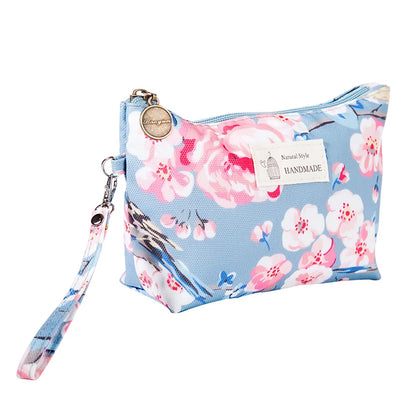 Women'S All Seasons Water-Repellent Cloth Flower Elegant Classic Style Square Zipper Cosmetic Bag Wash Bag