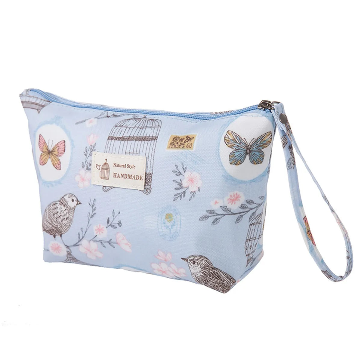 Women'S All Seasons Water-Repellent Cloth Flower Elegant Classic Style Square Zipper Cosmetic Bag Wash Bag