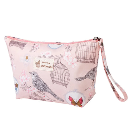 Women'S All Seasons Water-Repellent Cloth Flower Elegant Classic Style Square Zipper Cosmetic Bag Wash Bag