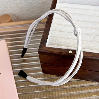 Women'S Basic Simple Style Classic Style Solid Color Pu Leather Hair Band