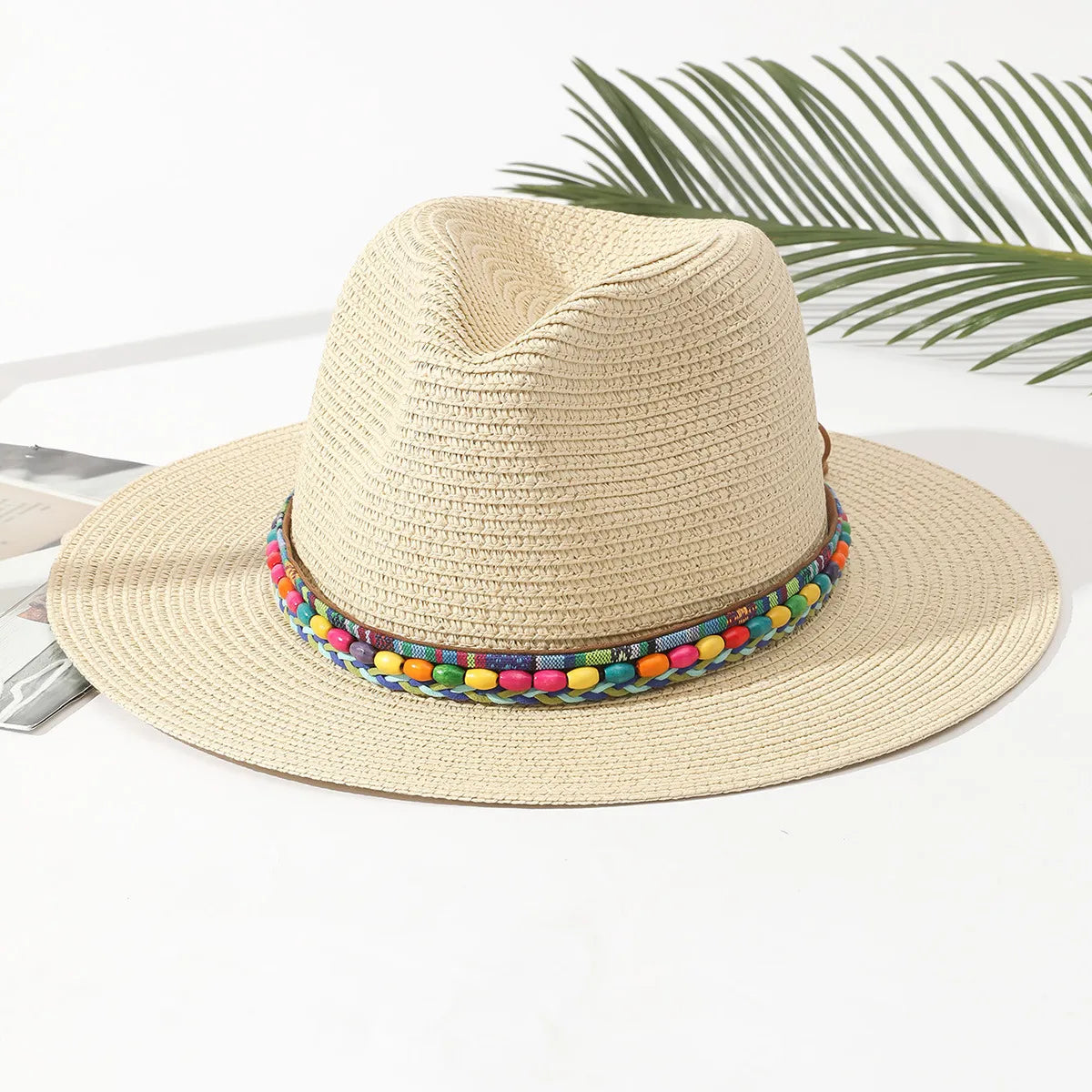 Women'S Beach Solid Color Wide Eaves Straw Hat