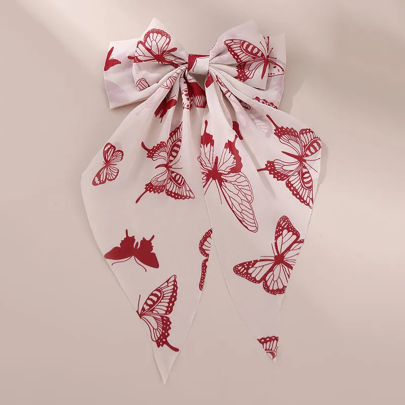 Women'S Beach Sweet Simple Style Butterfly Alloy Cloth Printing Hair Clip