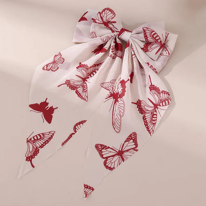 Women'S Beach Sweet Simple Style Butterfly Alloy Cloth Printing Hair Clip