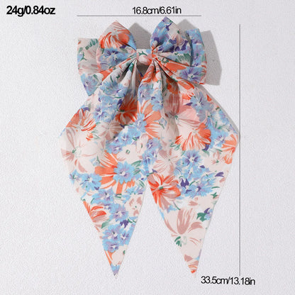 Women'S Beach Sweet Simple Style Ditsy Floral Fruit Heart Shape Alloy Cloth Printing Hair Clip