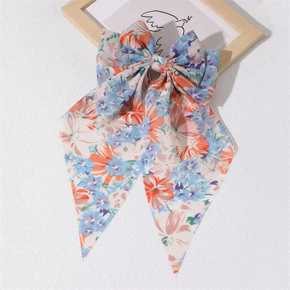 Women'S Beach Sweet Simple Style Ditsy Floral Fruit Heart Shape Alloy Cloth Printing Hair Clip