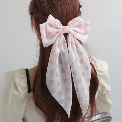 Women'S Beach Sweet Simple Style Ditsy Floral Fruit Heart Shape Alloy Cloth Printing Hair Clip