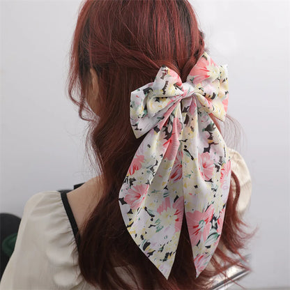 Women'S Beach Sweet Simple Style Ditsy Floral Fruit Heart Shape Alloy Cloth Printing Hair Clip