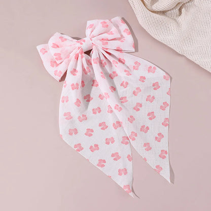 Women'S Beach Sweet Simple Style Ditsy Floral Fruit Heart Shape Alloy Cloth Printing Hair Clip