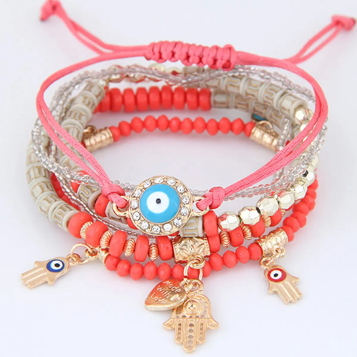 Bohemian Devil'S Eye Hand Beaded Spandex Handmade Beads Bracelets