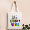 Women'S Canvas Pumpkin Letter Cute Square Open Canvas Bag