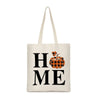 Women'S Canvas Pumpkin Letter Cute Square Open Canvas Bag