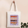 Women'S Canvas Pumpkin Letter Cute Square Open Canvas Bag