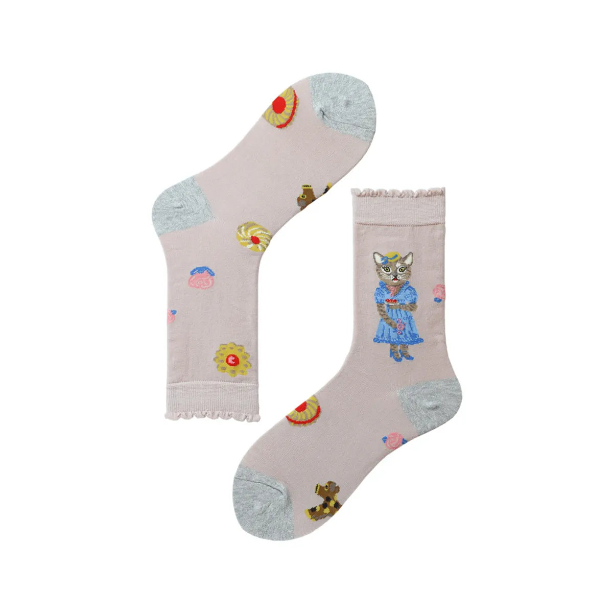 Women'S Cartoon Style Animal Color Block Cotton Ankle Socks