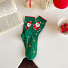 Women'S Cartoon Style Christmas Tree Santa Claus Snowman Cotton Crew Socks A Pair