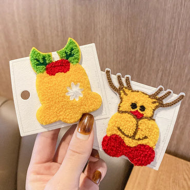 Women'S Cartoon Style Color Block Cloth Hair Clip