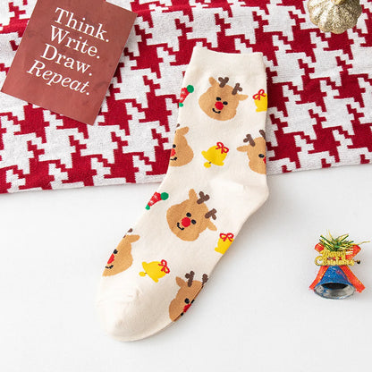 Women'S Cartoon Style Santa Claus Gingerbread Cotton Crew Socks