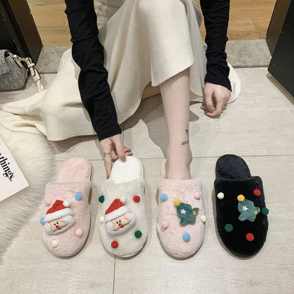 Women'S Casual Cartoon Polka Dots Round Toe Slides Slippers Flip Flops