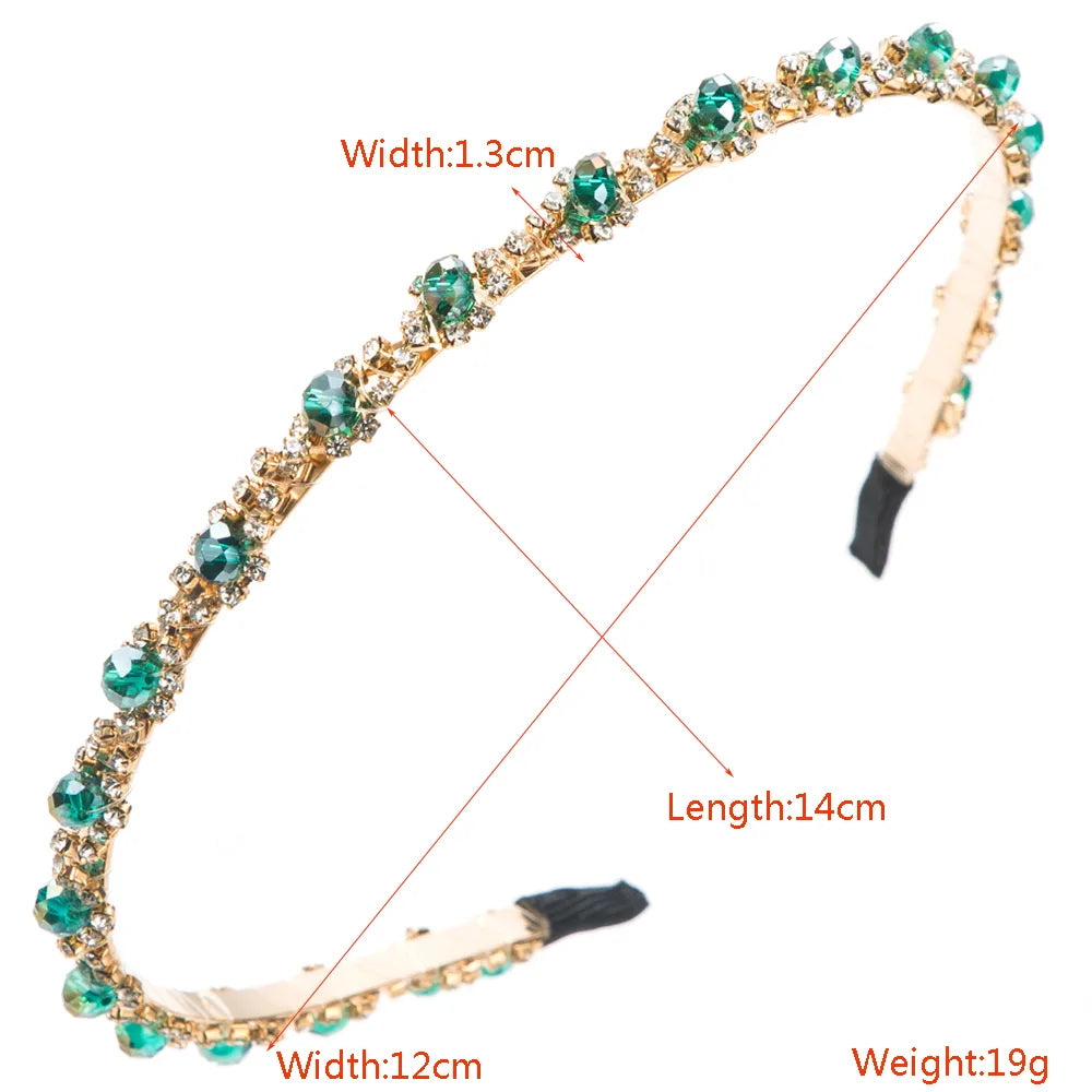 Women'S Casual Color Block Artificial Crystal Alloy Plating Inlay Crystal Hair Band