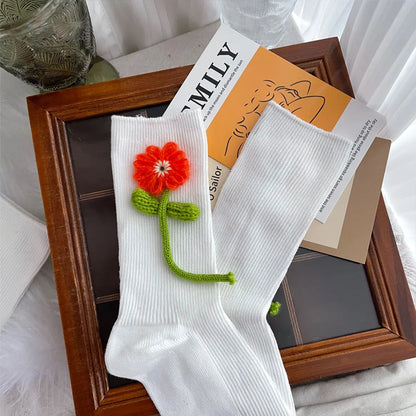 Women'S Casual Flower Cotton Ankle Socks A Pair