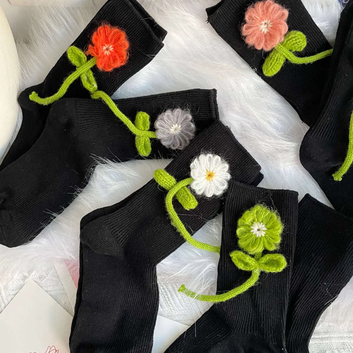 Women'S Casual Flower Cotton Ankle Socks A Pair