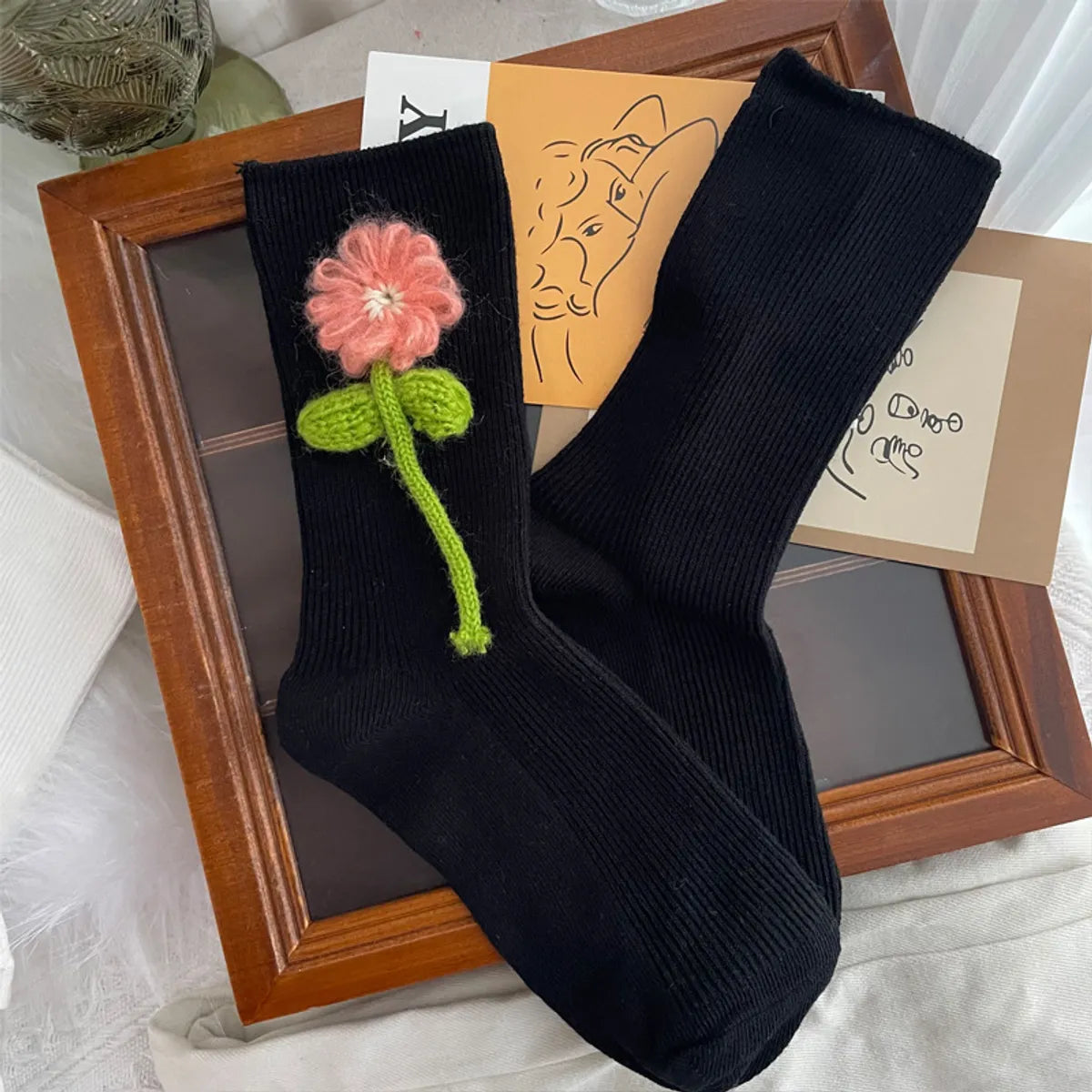 Women'S Casual Flower Cotton Ankle Socks A Pair