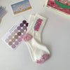 Women'S Casual Japanese Style Sweet Letter Fruit Flower Cotton Crew Socks A Pair