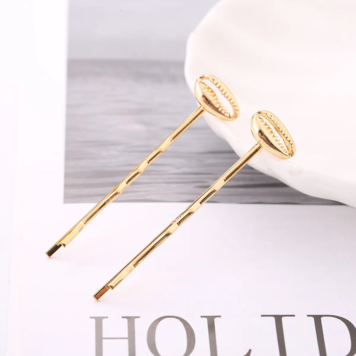 Women'S Casual Marine Style Star Shell Alloy Enamel Hair Clip