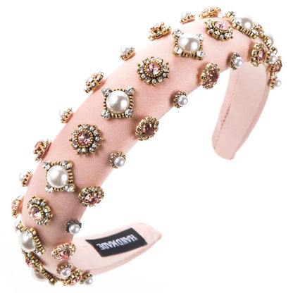 Women'S Casual Modern Style Classic Style Round Alloy Inlay Rhinestones Pearl Hair Band