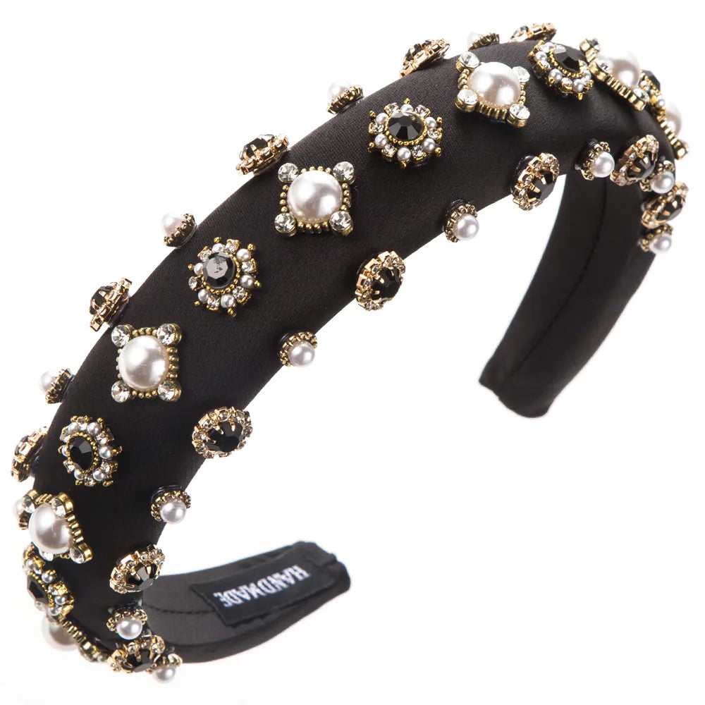 Women'S Casual Modern Style Classic Style Round Alloy Inlay Rhinestones Pearl Hair Band