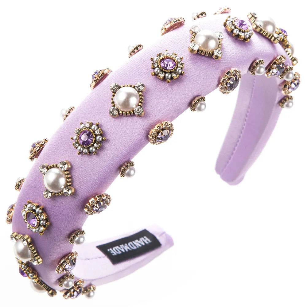 Women'S Casual Modern Style Classic Style Round Alloy Inlay Rhinestones Pearl Hair Band