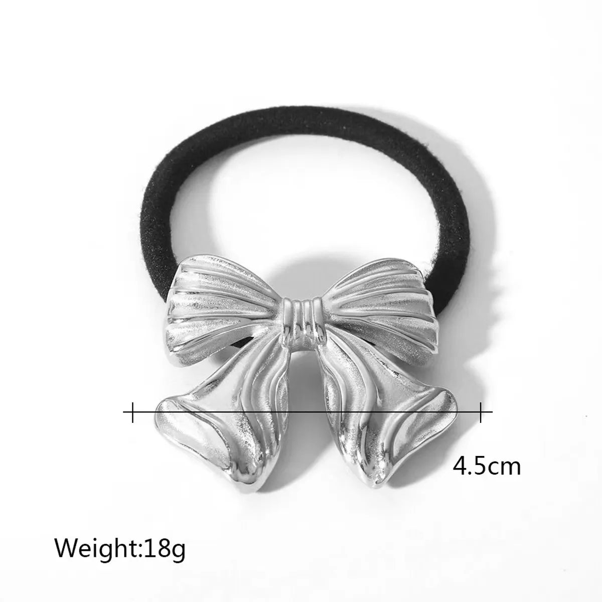 Women'S Casual Modern Style Square Bow Knot Shell 304 Stainless Steel Metal Shiny Metallic Hair Tie