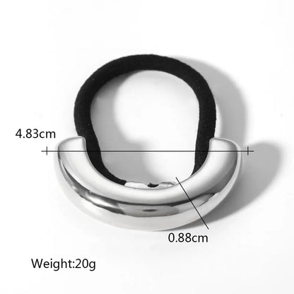 Women'S Casual Modern Style Square Bow Knot Shell 304 Stainless Steel Metal Shiny Metallic Hair Tie