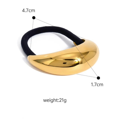 Women'S Casual Modern Style Square Bow Knot Shell 304 Stainless Steel Metal Shiny Metallic Hair Tie