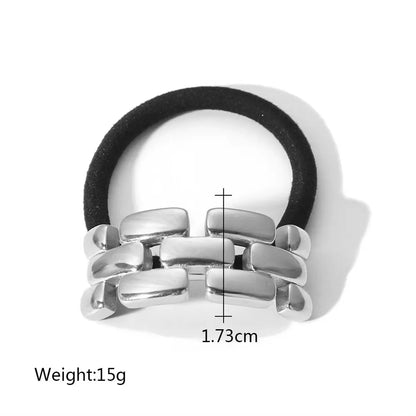 Women'S Casual Modern Style Square Bow Knot Shell 304 Stainless Steel Metal Shiny Metallic Hair Tie