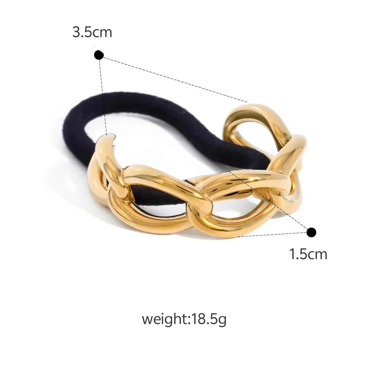 Women'S Casual Modern Style Square Bow Knot Shell 304 Stainless Steel Metal Shiny Metallic Hair Tie