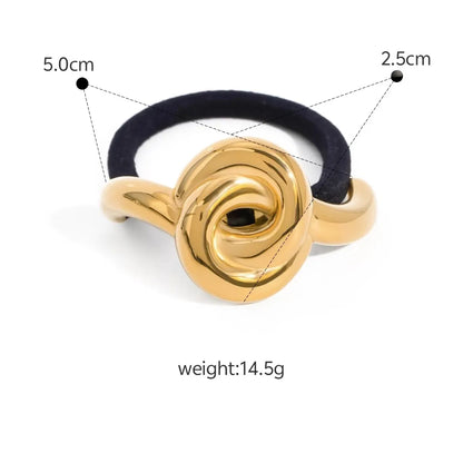 Women'S Casual Modern Style Square Bow Knot Shell 304 Stainless Steel Metal Shiny Metallic Hair Tie