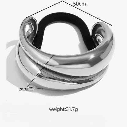 Women'S Casual Modern Style Square Bow Knot Shell 304 Stainless Steel Metal Shiny Metallic Hair Tie