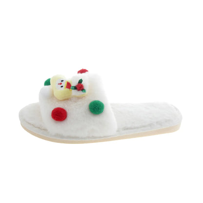 Women'S Casual Santa Claus Round Toe Plush Slippers